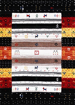 Gabbeh-Loom - Teppich aus Indien,  Schurwolle, Größe: 68x93cm Sonderpreis: € 133,-