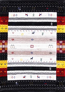 Gabbeh-Loom - Teppich aus Indien,  Schurwolle, Größe: 83x121cm Sonderpreis: € 211,-
