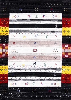 Gabbeh-Loom - Teppich aus Indien,  Schurwolle, Größe: 83x119cm Sonderpreis: € 207,-