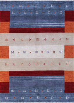 Gabbeh-Loom - Teppich aus Indien,  Schurwolle, Größe: 146x198cm Sonderpreis: € 606,-