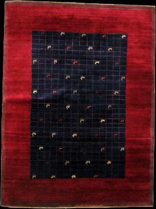 Gabbeh-Loribaff - Teppich aus Indien,  Neuseelandwolle, Größe: 155x207cm Sonderpreis: € 833,-