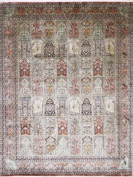 Kashmir-Seide - Teppich aus Kashmir,  Natur-Seide, Größe: 278x354cm Sonderpreis: € 7.214,-
