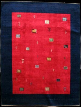 Gabbeh - Teppich aus Indien,  Neuseelandwolle, Größe: 194x247cm Sonderpreis: € 629,-