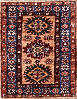Kazak Exklusiv - Teppich aus Afghanistan ,  Ghazniwolle, Größe: 63x82cm Sonderpreis: € 203,-