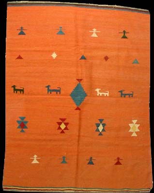 Kelim - Teppich aus Orient,  Schurwolle, Größe: 151x195cm Sonderpreis: € 171,-