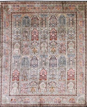 Kashmir-Seide - Teppich aus Kashmir,  Natur-Seide, Größe: 248x305cm Sonderpreis: € 5.545,-