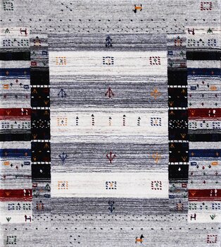 Gabbeh-Loom - Teppich aus Indien,  Schurwolle, Größe: 97x104cm Sonderpreis: € 212,-