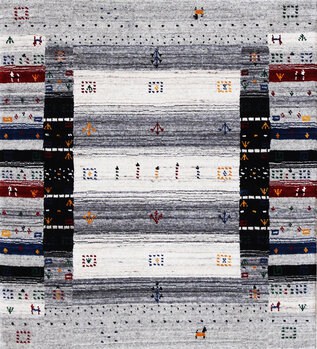 Gabbeh-Loom - Teppich aus Indien,  Schurwolle, Größe: 95x104cm Sonderpreis: € 207,-