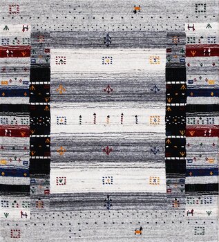 Gabbeh-Loom - Teppich aus Indien,  Schurwolle, Größe: 98x104cm Sonderpreis: € 214,-