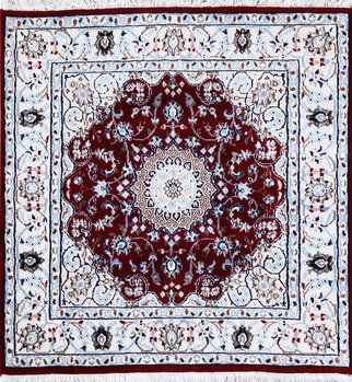 Nain - Teppich aus Indien,  Schafwolle/Seide, Größe: 95x97cm Sonderpreis: € 362,-