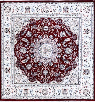 Nain - Teppich aus Indien,  Schafwolle/Seide, Größe: 184x185cm Sonderpreis: € 1.337,-