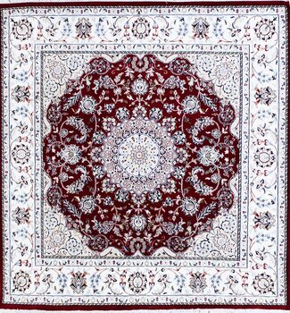 Nain - Teppich aus Indien,  Schafwolle/Seide, Größe: 184x185cm Sonderpreis: € 1.337,-