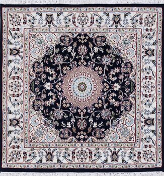Nain - Teppich aus Indien,  Schafwolle/Seide, Größe: 98x100cm Sonderpreis: € 385,-