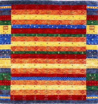 Gabbeh-Loom - Teppich aus Indien,  Schurwolle, Größe: 149x152cm Sonderpreis: € 475,-