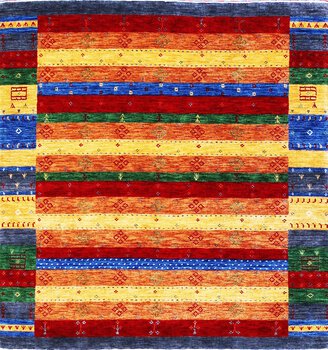Gabbeh-Loom - Teppich aus Indien,  Schurwolle, Größe: 149x151cm Sonderpreis: € 472,-