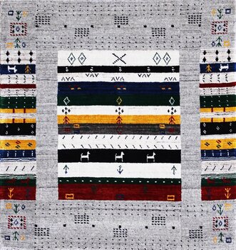 Gabbeh-Loom - Teppich aus Indien,  Schurwolle, Größe: 97x103cm Sonderpreis: € 210,-