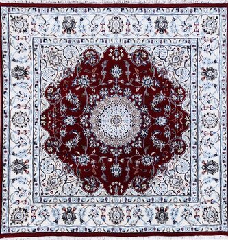 Nain - Teppich aus Indien,  Schafwolle/Seide, Größe: 126x128cm Sonderpreis: € 634,-
