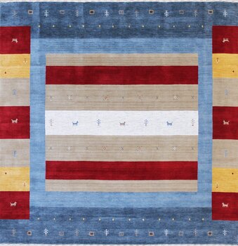 Gabbeh-Loom - Teppich aus Indien,  Schurwolle, Größe: 248x249cm Sonderpreis: € 1.295,-