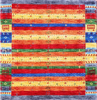 Gabbeh-Loom - Teppich aus Indien,  Schurwolle, Größe: 102x101cm Sonderpreis: € 216,-