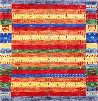 Gabbeh-Loom - Teppich aus Indien,  Schurwolle, Größe: 104x100cm Sonderpreis: € 218,-