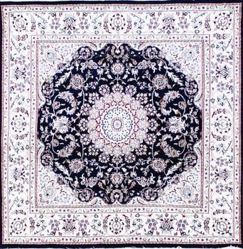 Nain - Teppich aus Indien,  Schafwolle/Seide, Größe: 183x179cm Sonderpreis: € 1.287,-