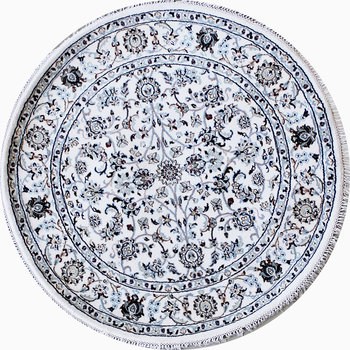 Nain - Teppich aus Indien,  Schafwolle/Seide, Größe: 125x125cm Sonderpreis: € 736,-