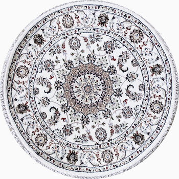 Nain - Teppich aus Indien,  Schafwolle/Seide, Größe: 128x128cm Sonderpreis: € 772,-