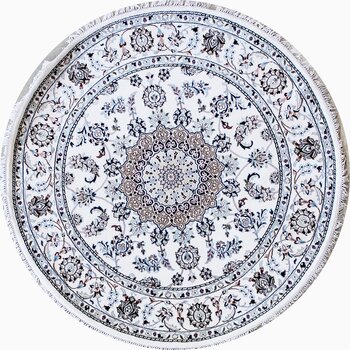 Nain - Teppich aus Indien,  Schafwolle/Seide, Größe: 161x161cm Sonderpreis: € 1.222,-