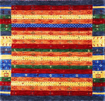 Gabbeh-Loom - Teppich aus Indien,  Schurwolle, Größe: 104x99cm Sonderpreis: € 216,-