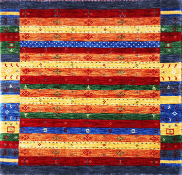 Gabbeh-Loom - Teppich aus Indien,  Schurwolle, Größe: 106x101cm Sonderpreis: € 225,-