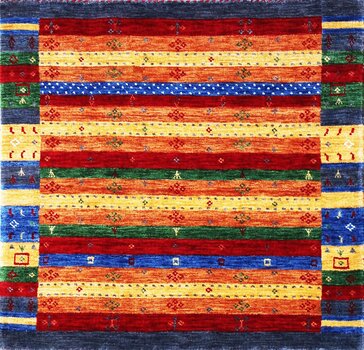 Gabbeh-Loom - Teppich aus Indien,  Schurwolle, Größe: 104x99cm Sonderpreis: € 216,-