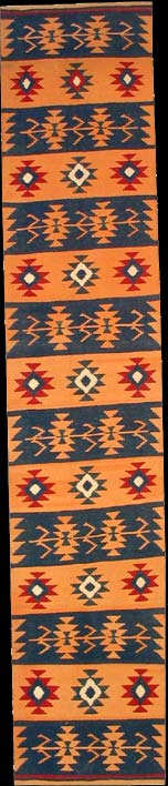 Kelim - Teppich aus Orient,  Schurwolle, Größe: 76x381cm Sonderpreis: € 289,-