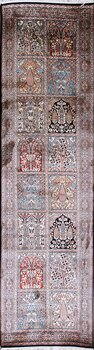 Kashmir-Seide - Teppich aus Kashmir,  Natur-Seide, Größe: 79x299cm Sonderpreis: € 1.732,-