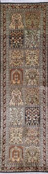 Kashmir-Seide - Teppich aus Kashmir,  Natur-Seide, Größe: 64x223cm Sonderpreis: € 1.009,-
