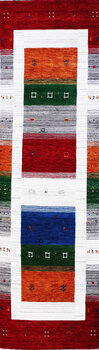 Gabbeh-Loom - Teppich aus Indien,  Schurwolle, Größe: 86x306cm Sonderpreis: € 552,-