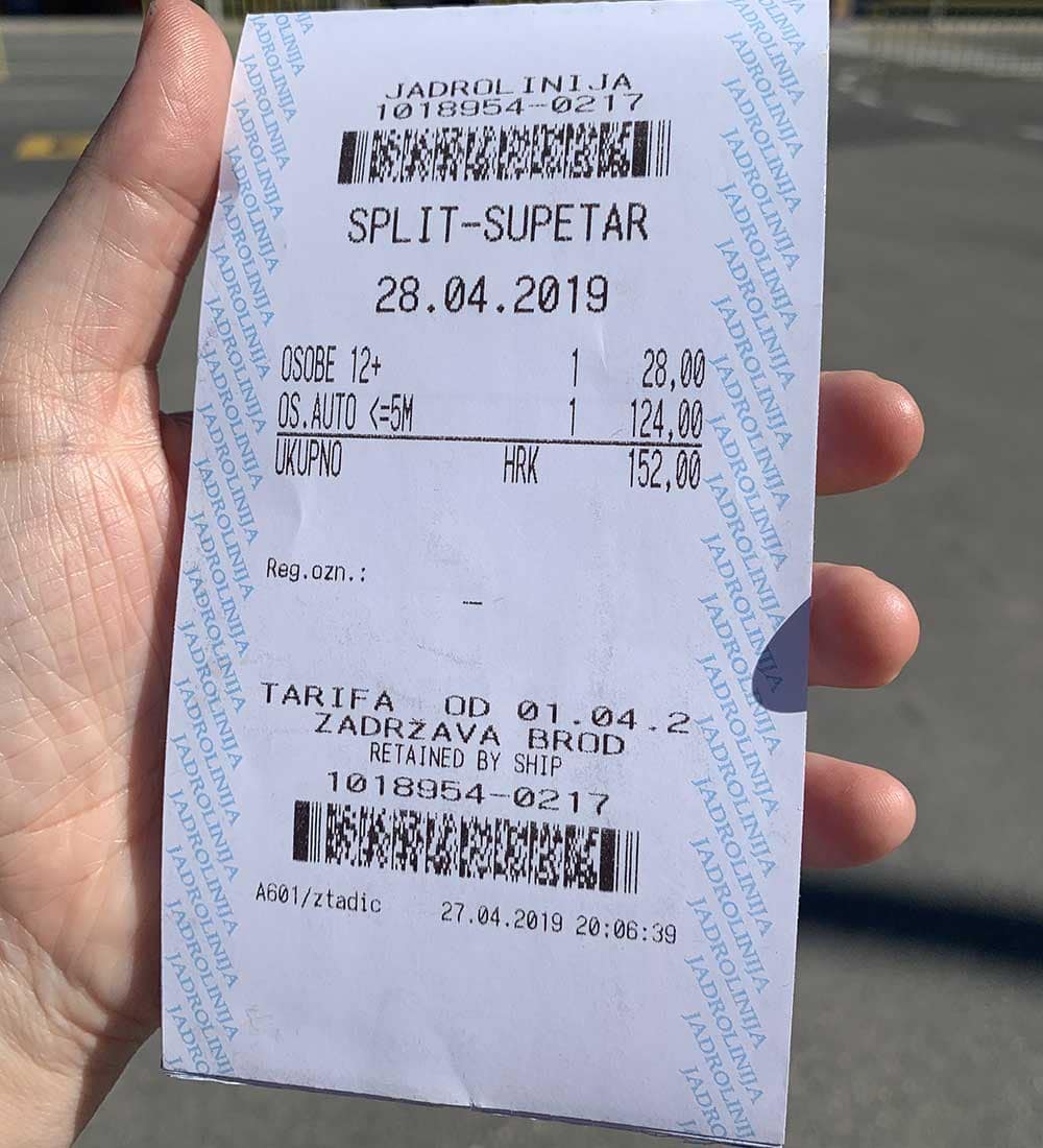 Cómo llegar a Brač - Tarjeta de embarque