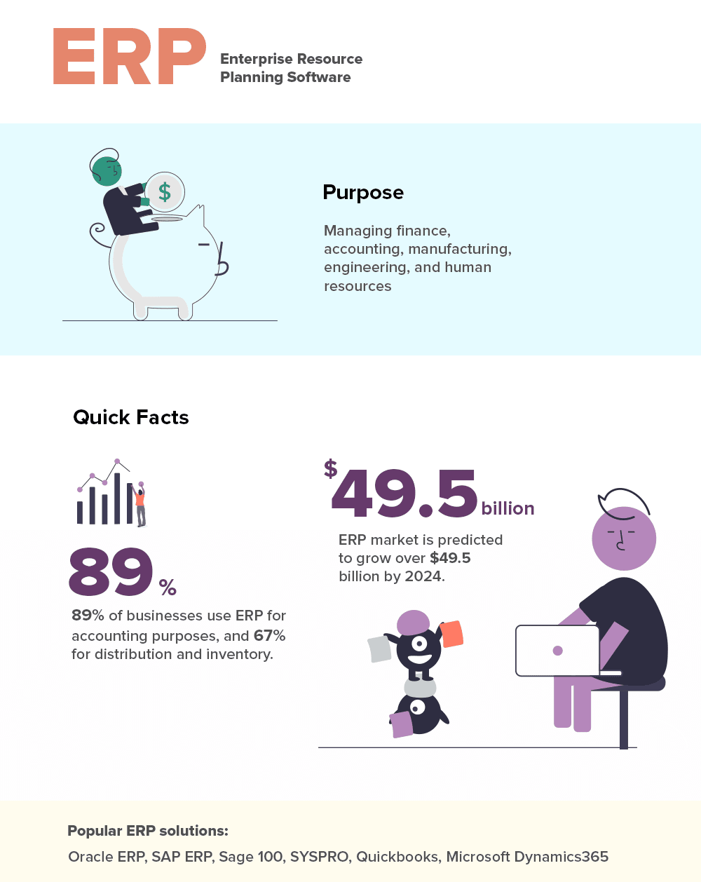 ERP software system infographic