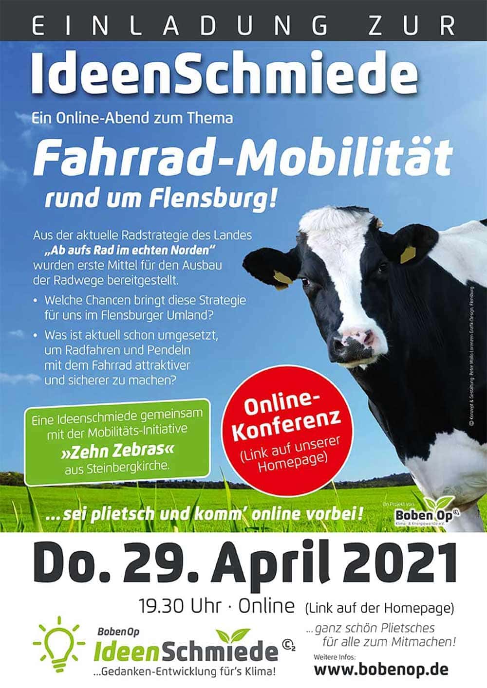 Online-Ideenschmiede BobenOp Fahrrad-Mobilität rund um Flensburg, 29.04.2021