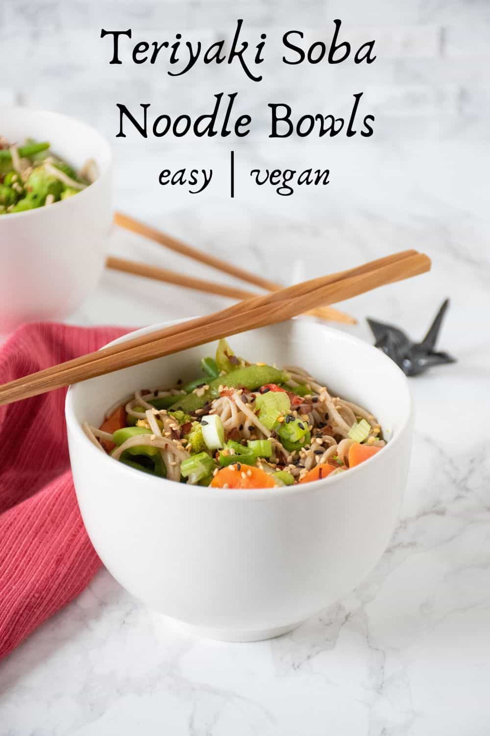 Teriyaki Soba noodle bowls Pinterest image