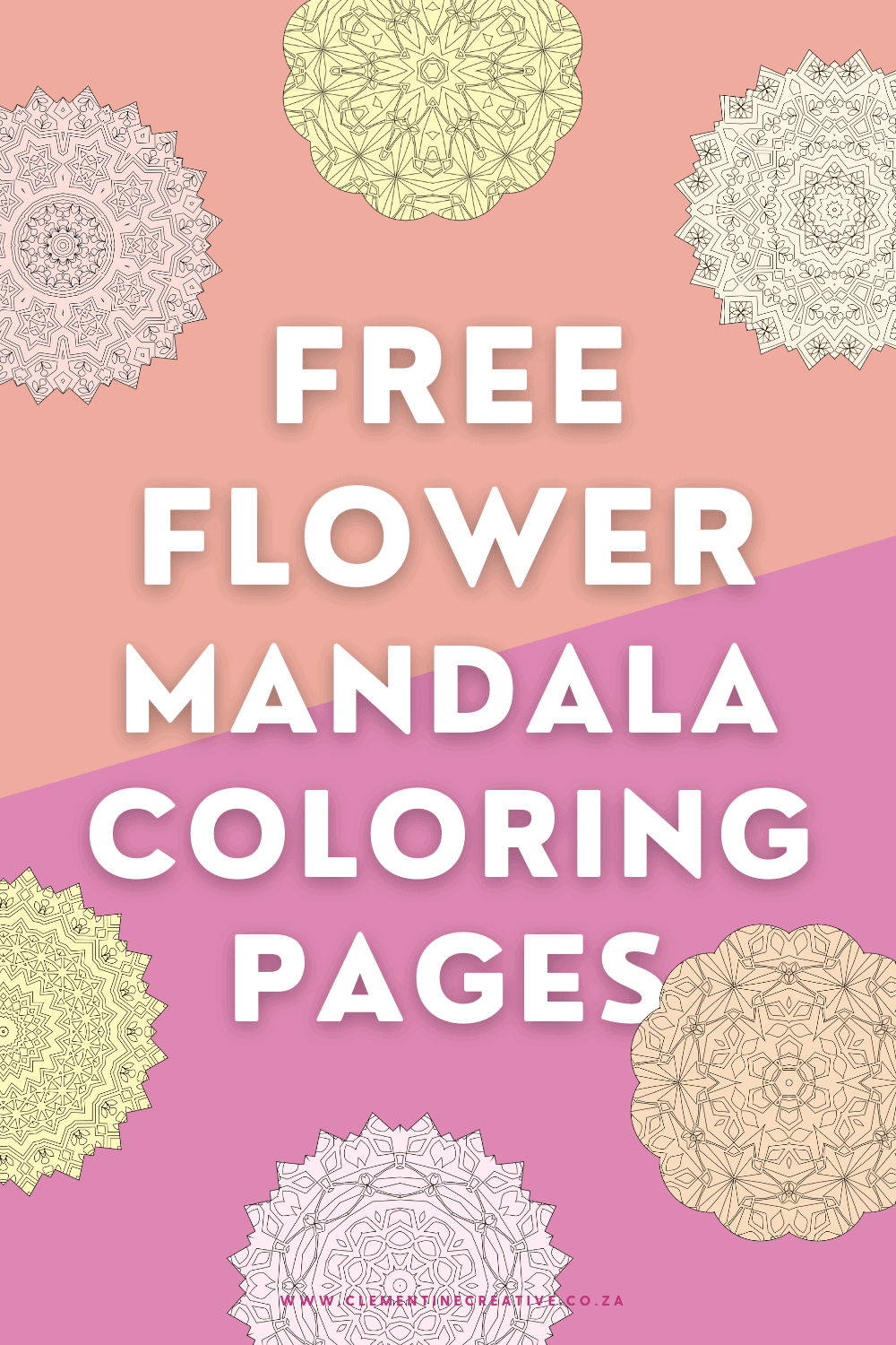 Simple Flower Mandala Colouring Pages For Adults Clementine Creative