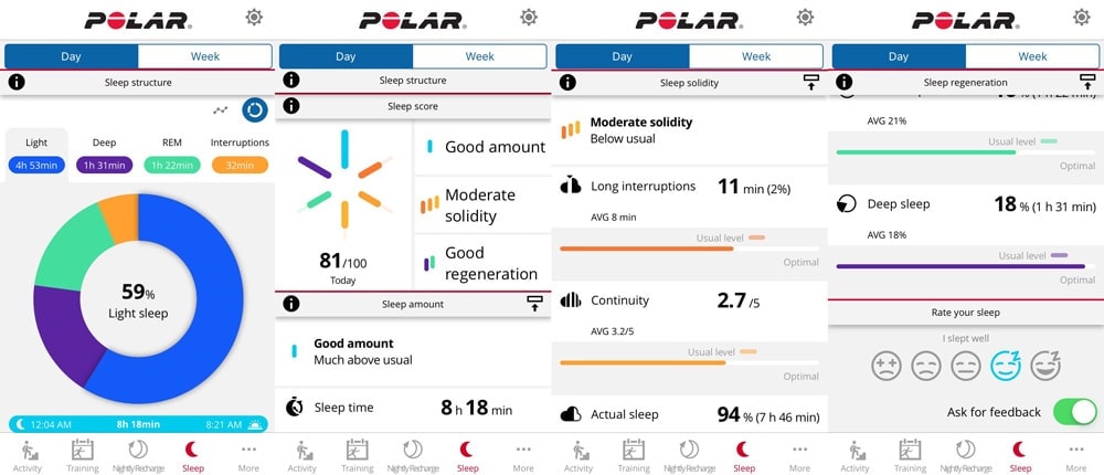 Обзор Polar Grit X и 99 километров пробежек 10 Приложение Polar Flow: вкладка Sleep