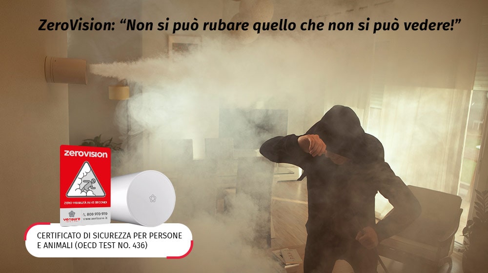 Il fumogeno Verisure ZeroVision in azione