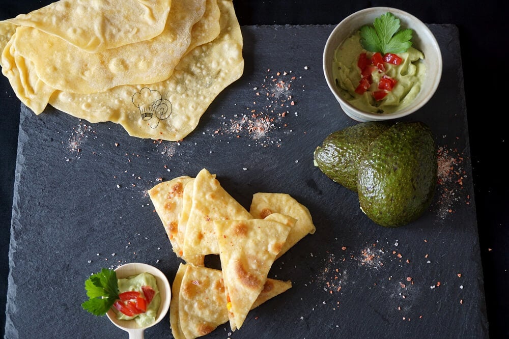 Quesadillas - Halbzeitsnack Mexiko 2 Quesadillas mit Guacamole