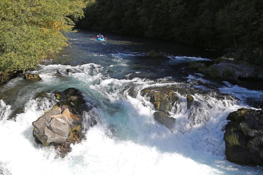 Raft up river headed towards Husam Falls