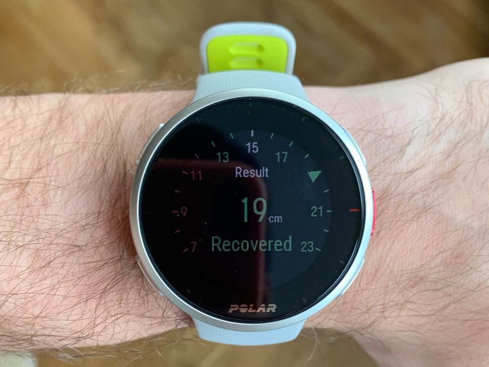 Огляд Polar Vantage V2 від бігуна 24 Leg Recovery test в Polar Vantage V2