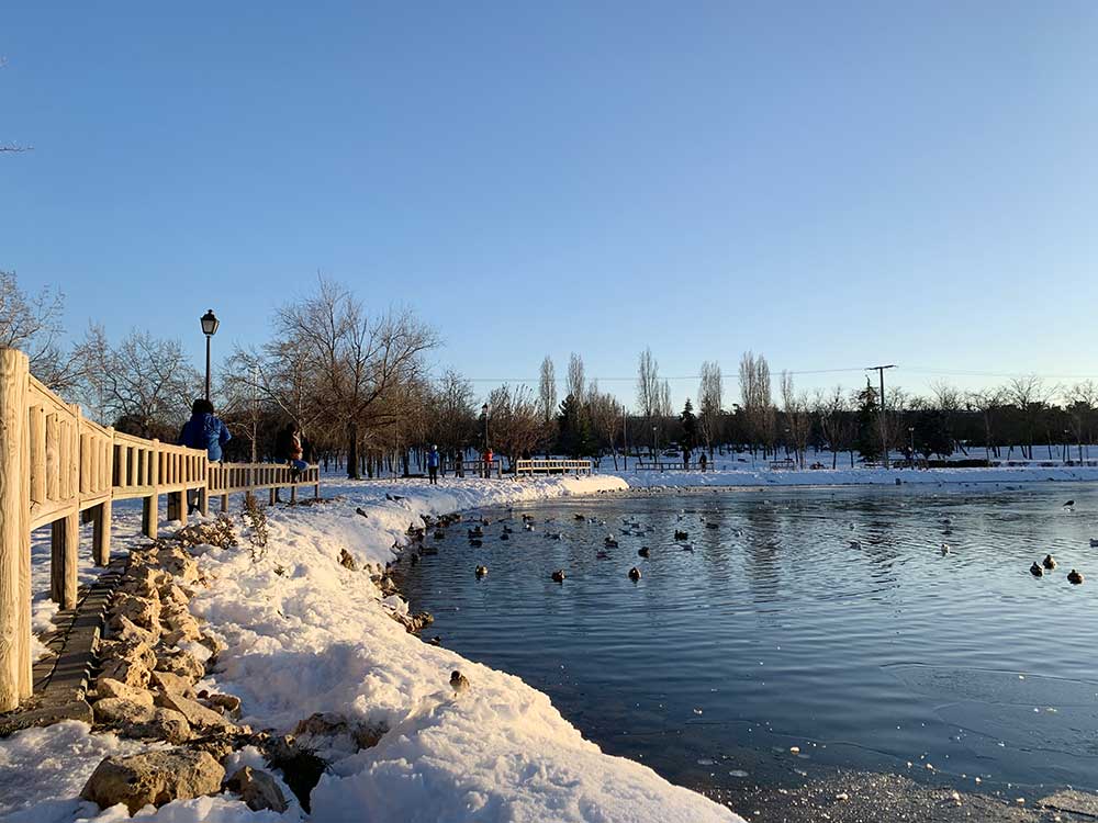 Parque de las Cruces nevado