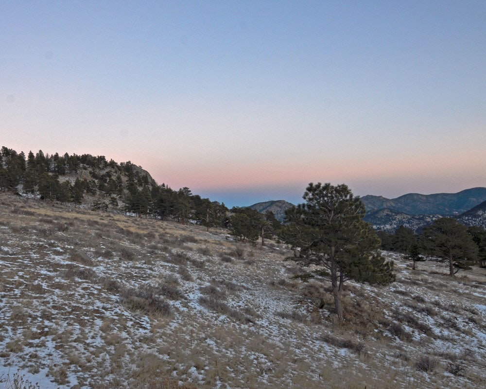 Sunset near Bierstadt Lake