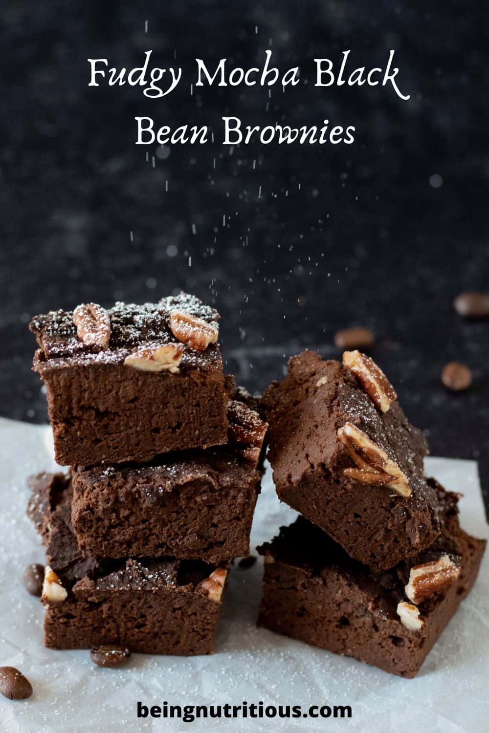 Fudgy Mocha Black Bean Brownies pinterest graphic