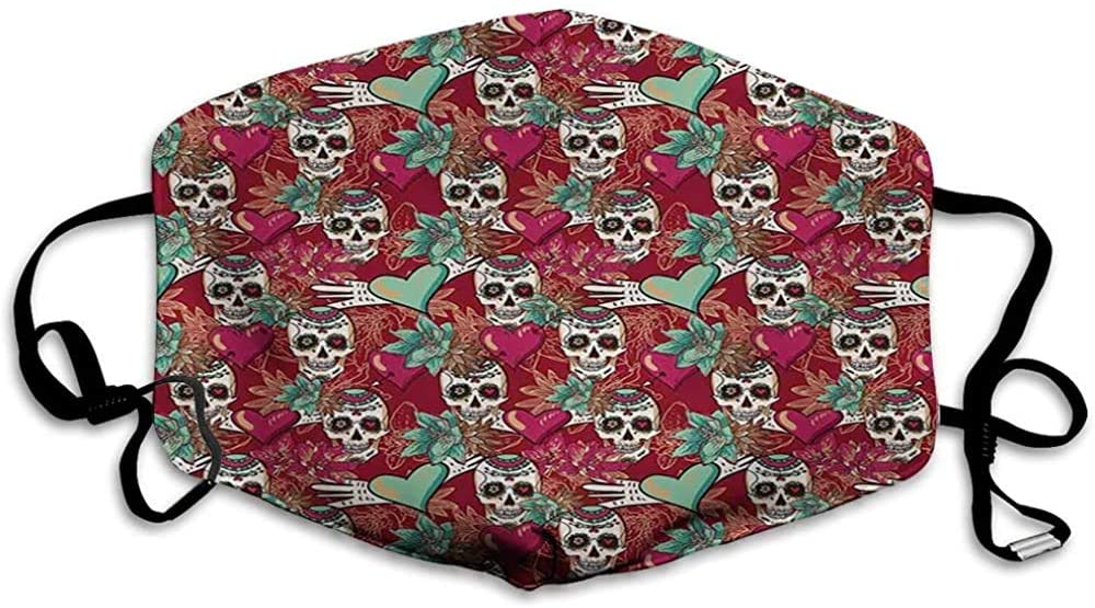 Calavera-calavera-florecientes-corazones-multicolor-mascarillas-de-calaveras