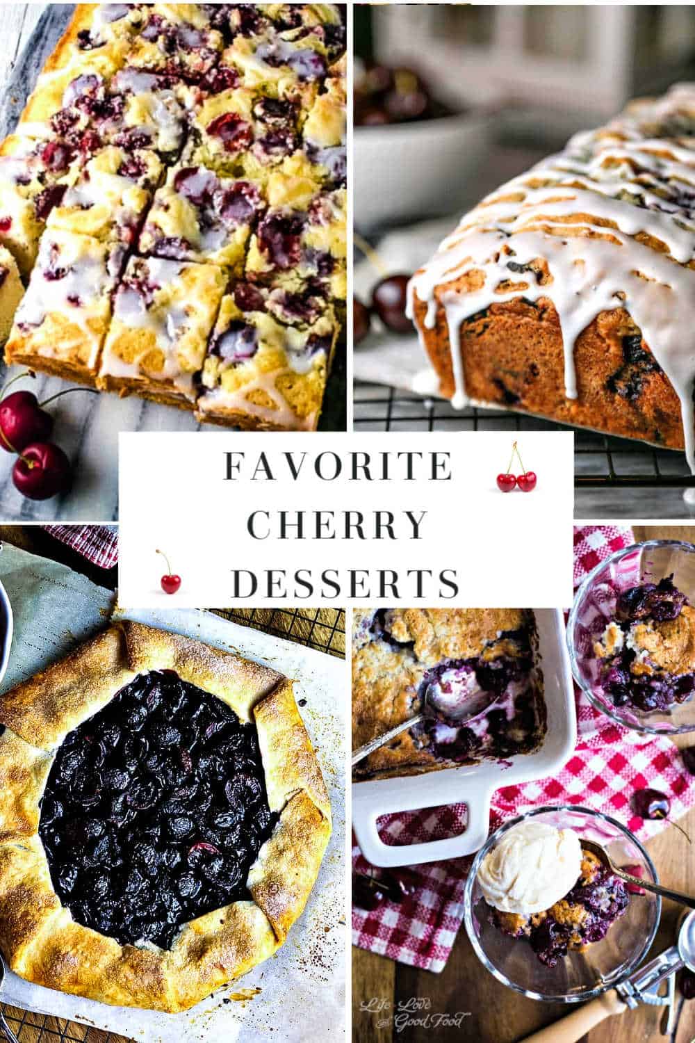 cherry dessert collage